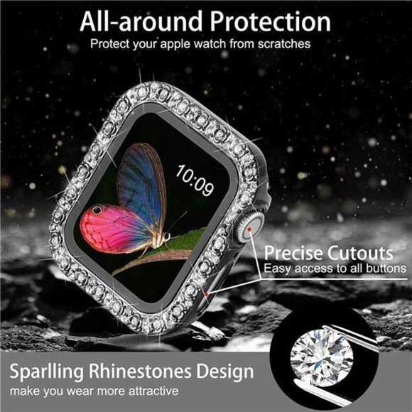 NEW Bling Rhinestone Butterfly Apple Watch Band+Case main image 5